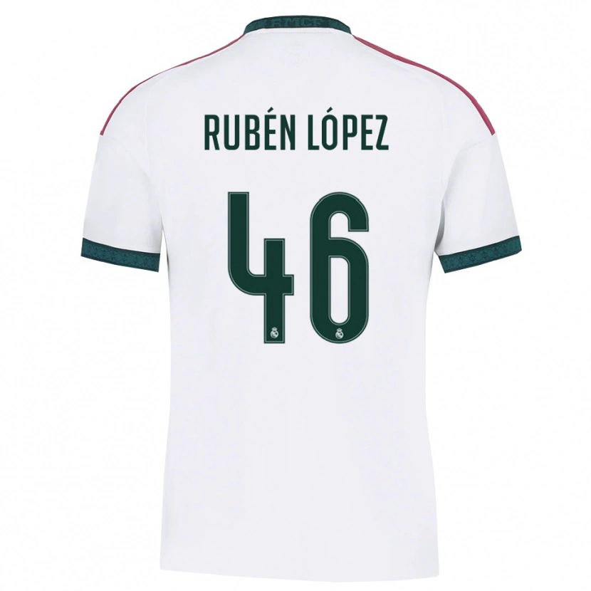 Danxen Niño Camiseta Rubén López #46 Verde Oscuro Blanco Rojo 1ª Equipación 2026/27 La Camisa