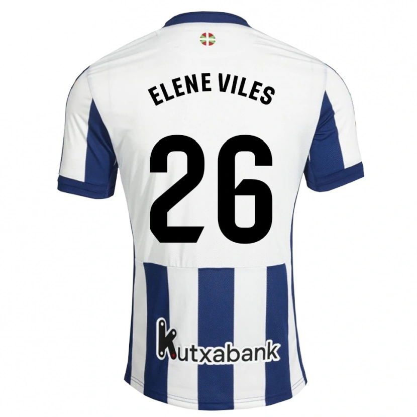 Danxen Niño Camiseta Elene Viles Odriozola #26 Azul Marino Blanco Dorado 1ª Equipación 2026/27 La Camisa
