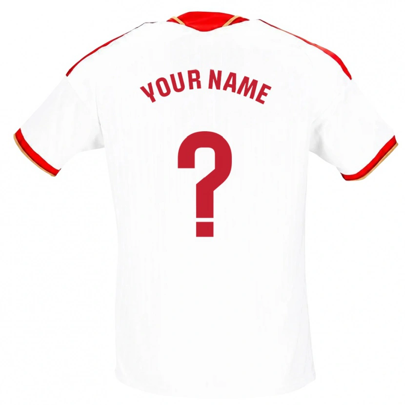 Danxen Niño Camiseta Su Nombre #0 Blanco Rojo 1ª Equipación 2026/27 La Camisa