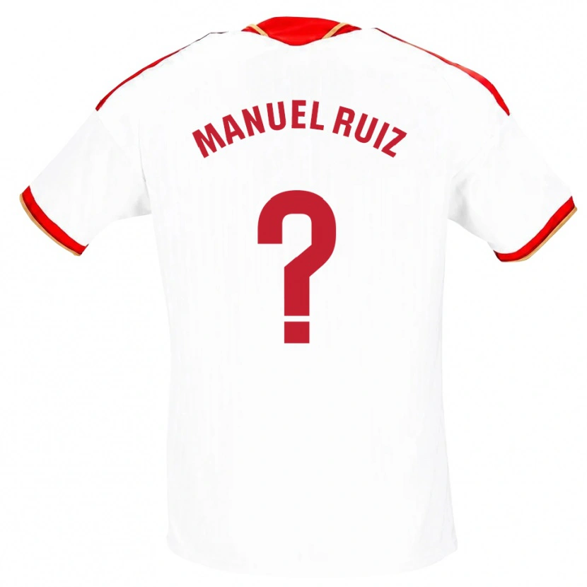 Danxen Niño Camiseta José Manuel Ruiz #0 Blanco Rojo 1ª Equipación 2026/27 La Camisa