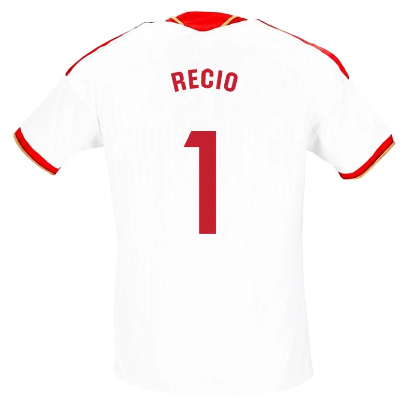 Danxen Niño Camiseta Sergio Recio #1 Blanco Rojo 1ª Equipación 2026/27 La Camisa