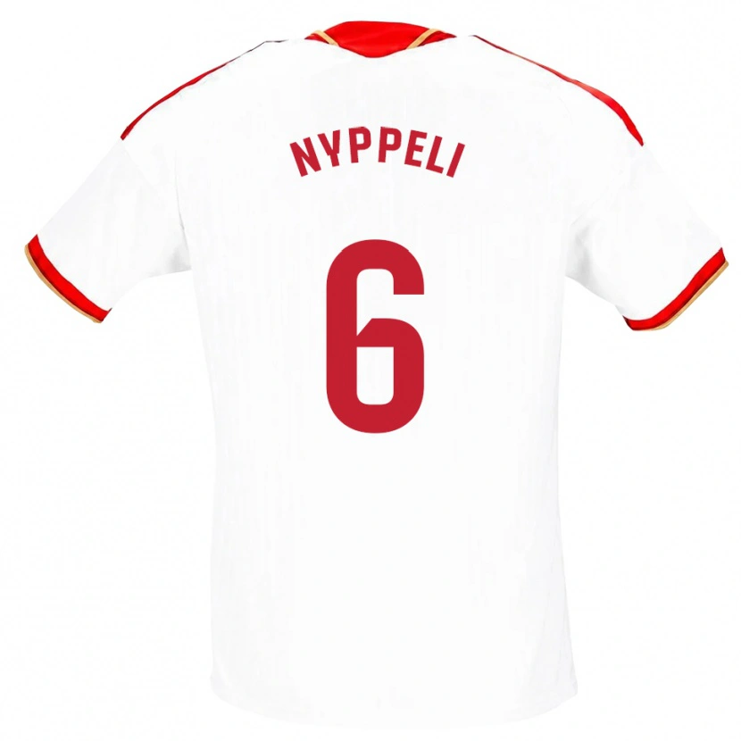 Danxen Niño Camiseta Ramón Nyppeli #6 Blanco Rojo 1ª Equipación 2026/27 La Camisa