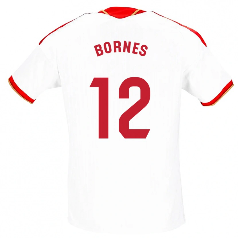 Danxen Niño Camiseta Pedro Bornes #12 Blanco Rojo 1ª Equipación 2026/27 La Camisa