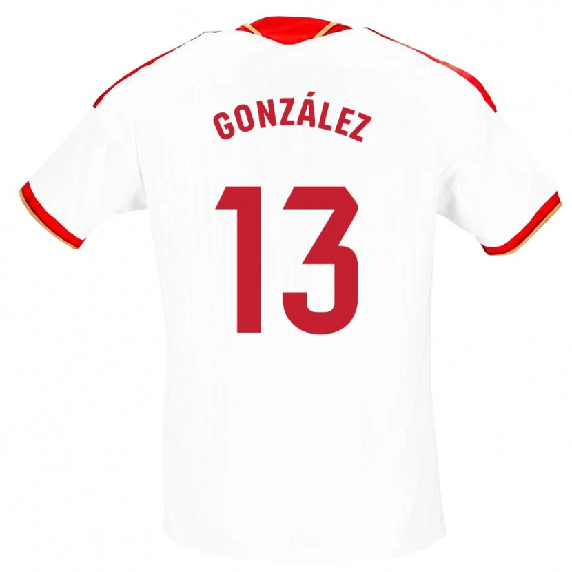 Danxen Niño Camiseta Fran González #13 Blanco Rojo 1ª Equipación 2026/27 La Camisa