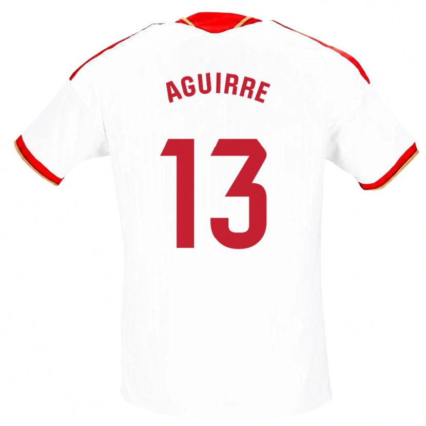 Danxen Niño Camiseta Yolanda Aguirre #13 Blanco Rojo 1ª Equipación 2026/27 La Camisa