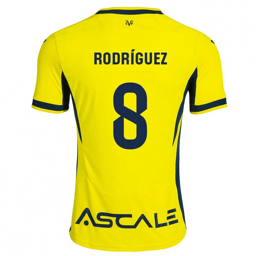 Danxen Niño Camiseta Unai Rodríguez #8 Amarillo Negro Rojo 1ª Equipación 2026/27 La Camisa