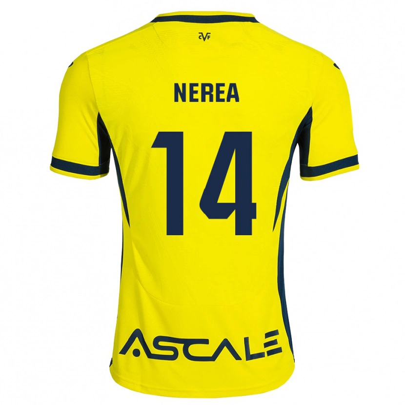 Danxen Niño Camiseta Nerea Pérez #14 Amarillo Negro Rojo 1ª Equipación 2026/27 La Camisa