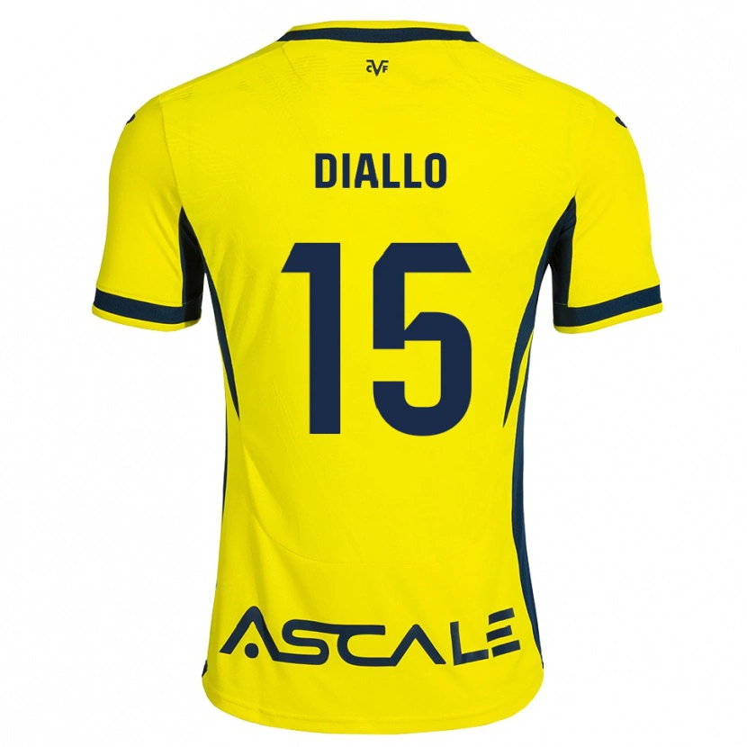 Danxen Niño Camiseta Moussa Diallo #15 Amarillo Negro Rojo 1ª Equipación 2026/27 La Camisa