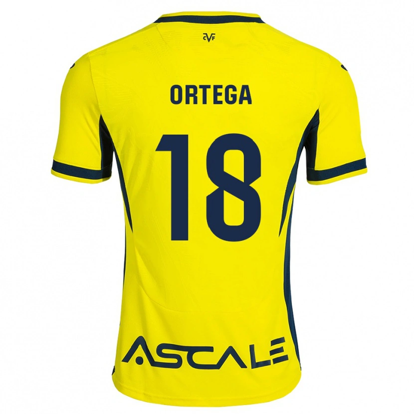 Danxen Niño Camiseta Jordi Ortega #18 Amarillo Negro Rojo 1ª Equipación 2026/27 La Camisa