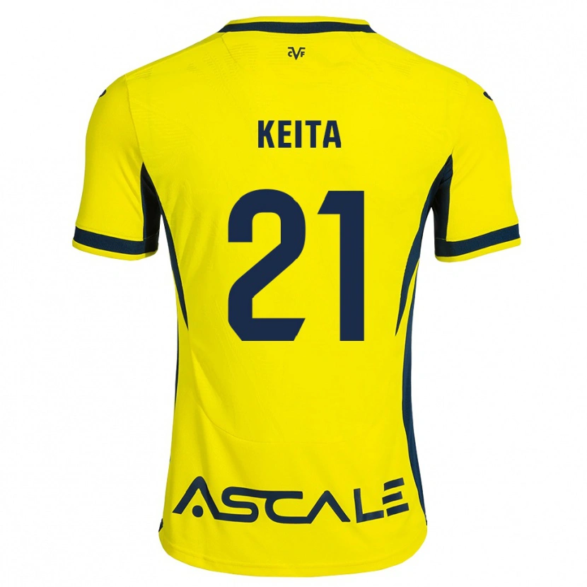 Danxen Niño Camiseta Manfa Keita #21 Amarillo Negro Rojo 1ª Equipación 2026/27 La Camisa