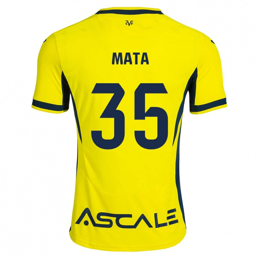 Danxen Niño Camiseta Jordi Mata #35 Amarillo Negro Rojo 1ª Equipación 2026/27 La Camisa