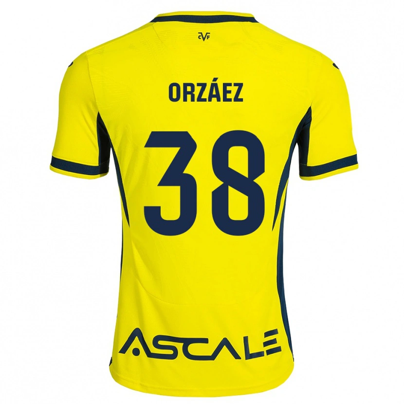 Danxen Niño Camiseta Sergio Orzáez #38 Amarillo Negro Rojo 1ª Equipación 2026/27 La Camisa