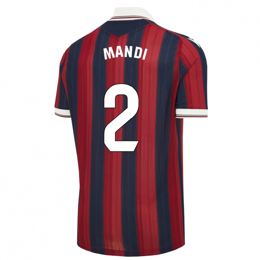 Danxen Niño Camiseta Aïssa Mandi #2 Azul Medianoche Rojo 1ª Equipación 2026/27 La Camisa