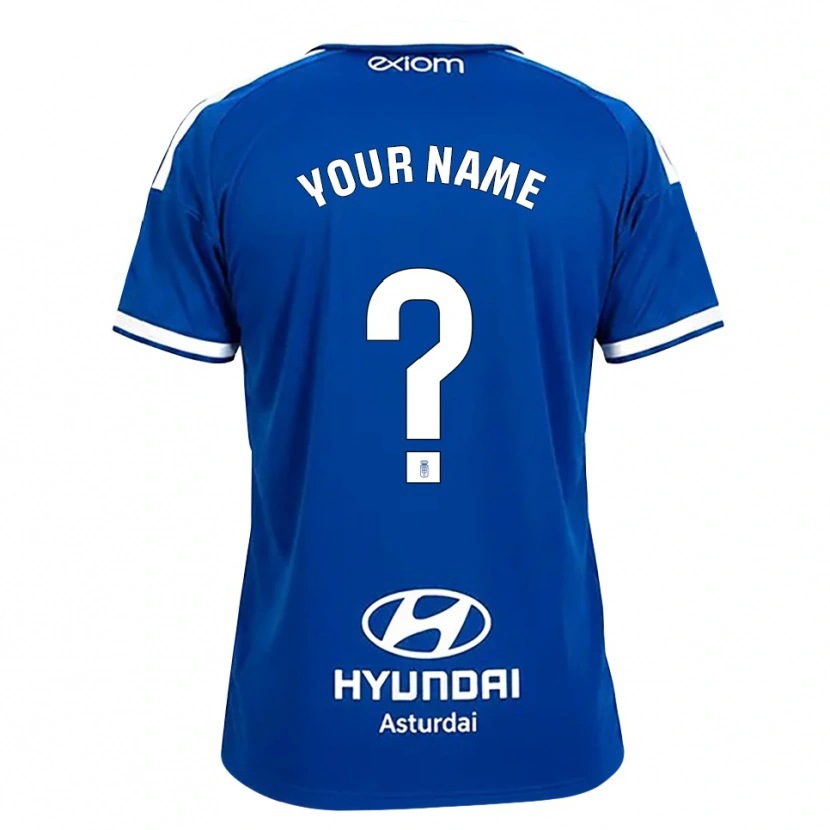 Danxen Niño Camiseta Su Nombre #0 Azul Mediano Blanco 1ª Equipación 2026/27 La Camisa