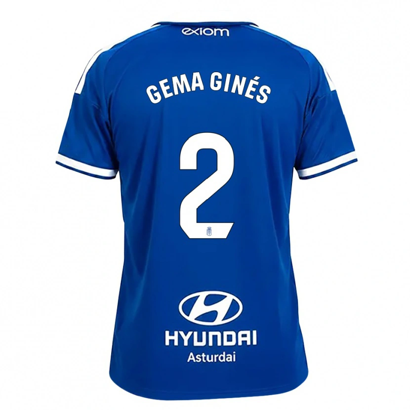 Danxen Niño Camiseta Gema Ginés #2 Azul Mediano Blanco 1ª Equipación 2026/27 La Camisa