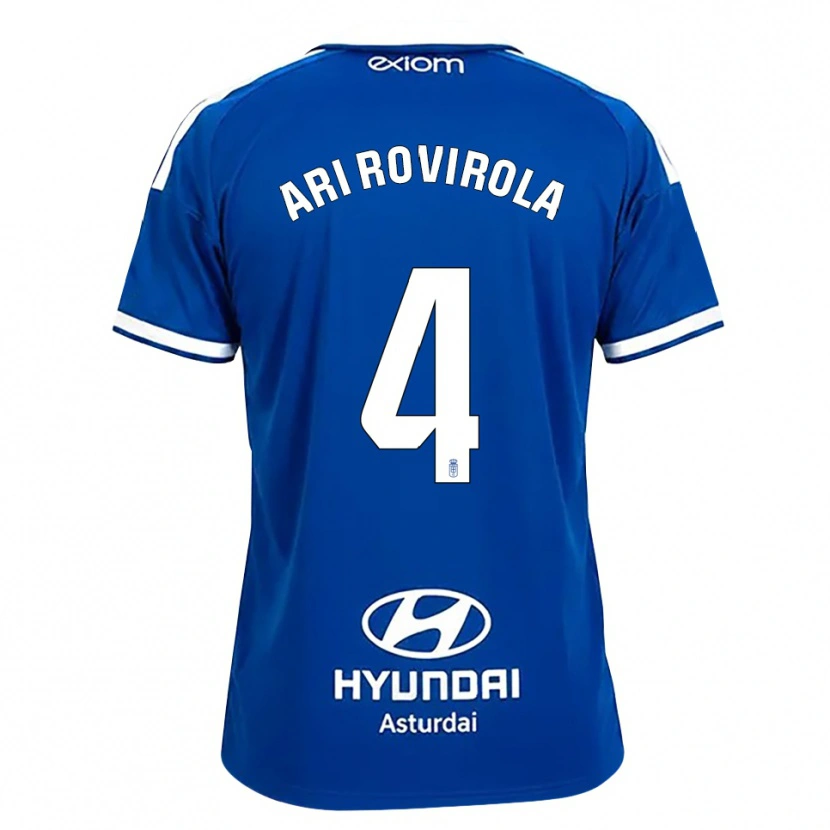 Danxen Niño Camiseta Ari Rovirola #4 Azul Mediano Blanco 1ª Equipación 2026/27 La Camisa