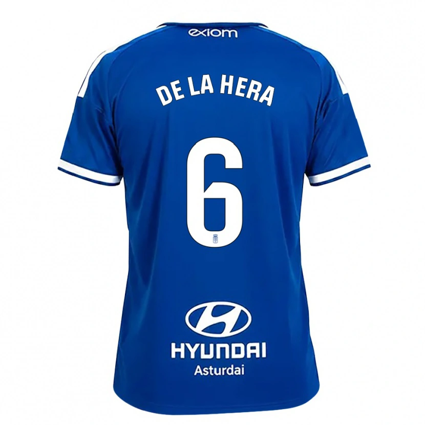 Danxen Niño Camiseta Óscar De La Hera #6 Azul Mediano Blanco 1ª Equipación 2026/27 La Camisa