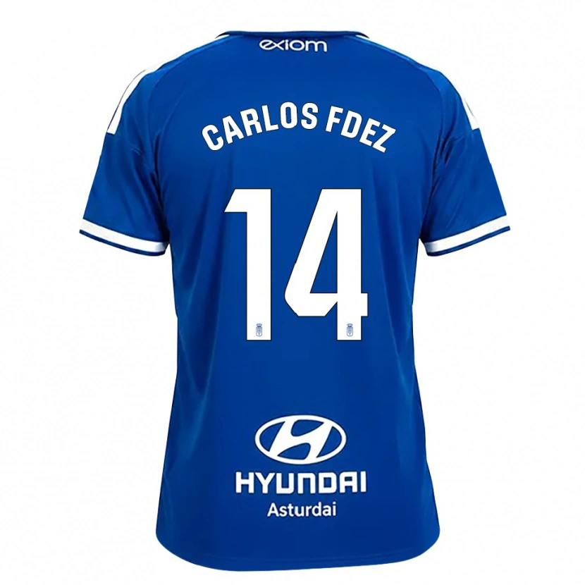 Danxen Niño Camiseta Carlos Fernández #14 Azul Mediano Blanco 1ª Equipación 2026/27 La Camisa