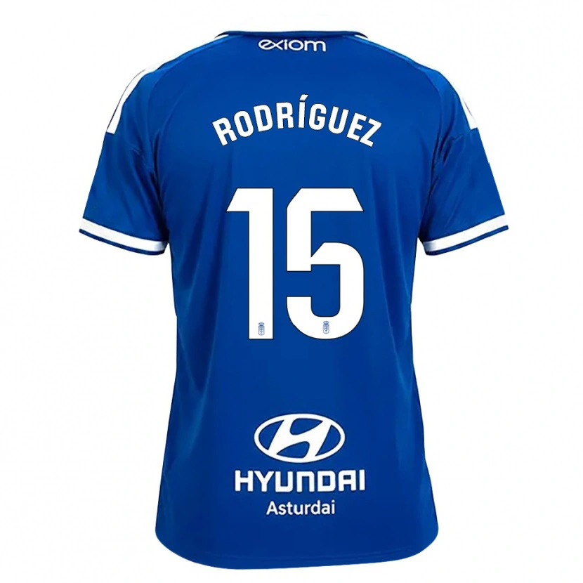 Danxen Niño Camiseta Samu Rodríguez #15 Azul Mediano Blanco 1ª Equipación 2026/27 La Camisa