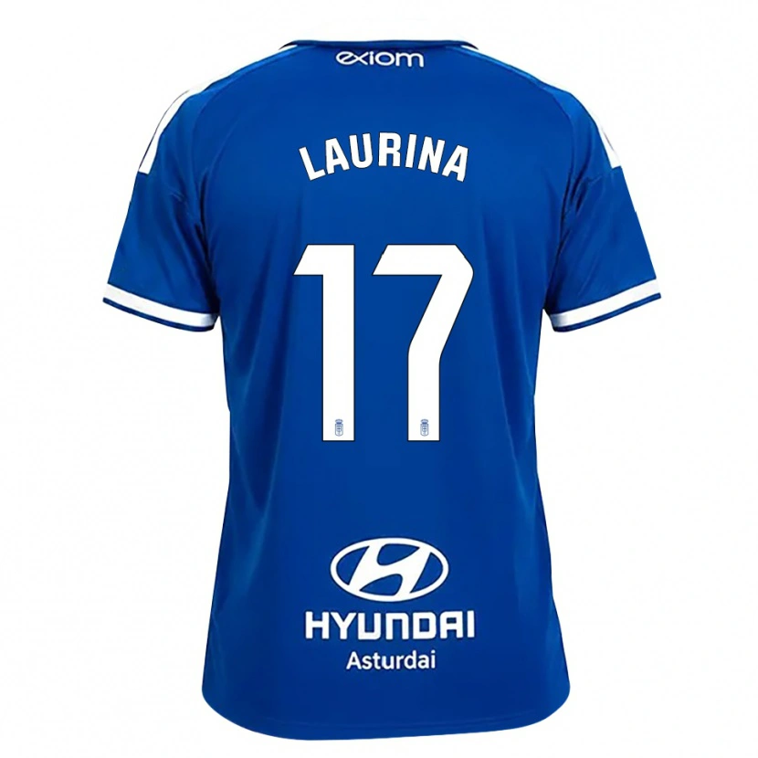 Danxen Niño Camiseta Laura Gutiérrez #17 Azul Mediano Blanco 1ª Equipación 2026/27 La Camisa