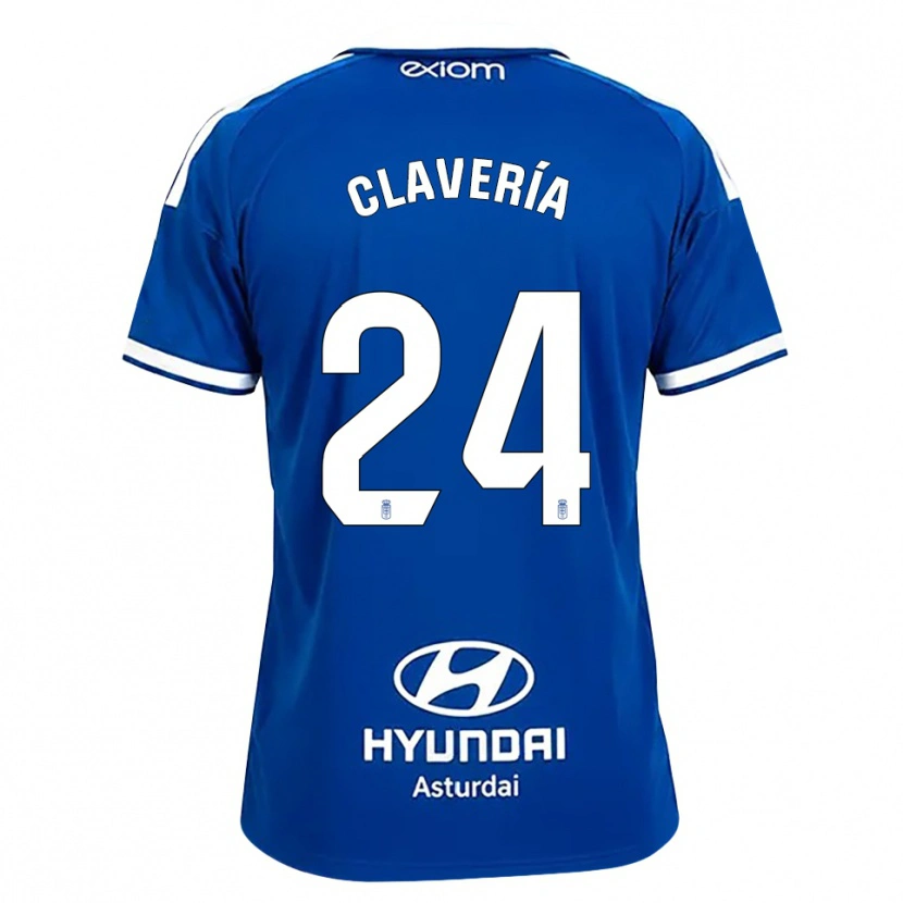 Danxen Niño Camiseta Miguel Clavería #24 Azul Mediano Blanco 1ª Equipación 2026/27 La Camisa