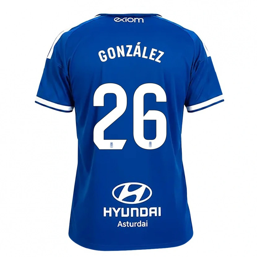 Danxen Niño Camiseta Miguel González #26 Azul Mediano Blanco 1ª Equipación 2026/27 La Camisa