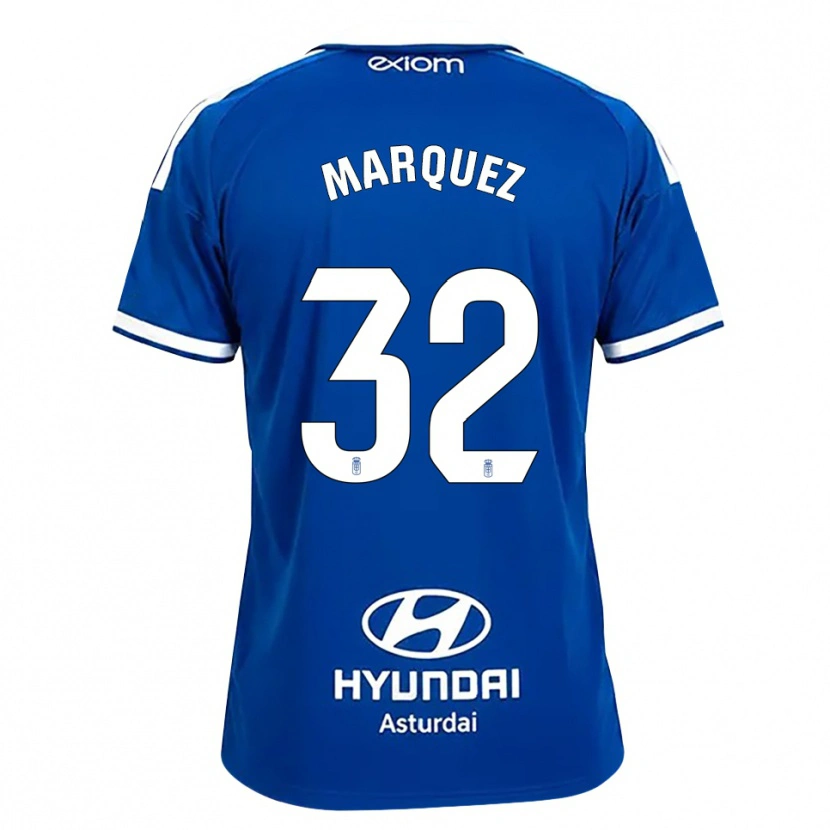 Danxen Niño Camiseta Gerard Marquez #32 Azul Mediano Blanco 1ª Equipación 2026/27 La Camisa