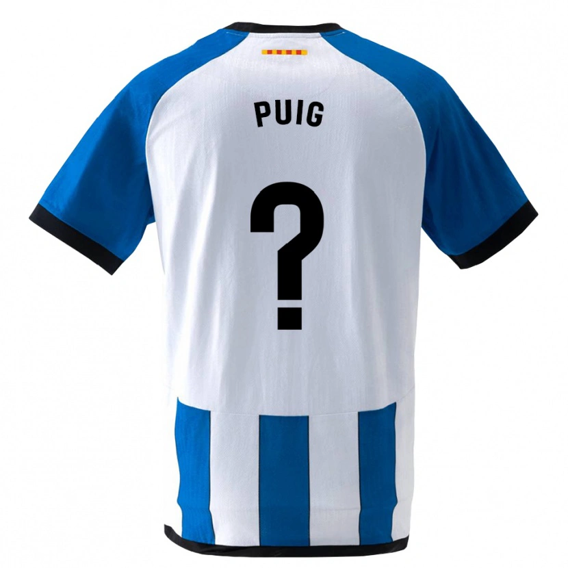 Danxen Niño Camiseta Pol Puig #0 Azul Real Blanco 1ª Equipación 2026/27 La Camisa