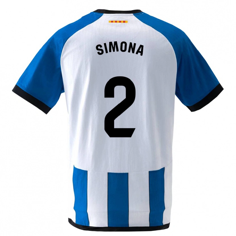 Danxen Niño Camiseta Estefanía Botero Granda #2 Azul Real Blanco 1ª Equipación 2026/27 La Camisa