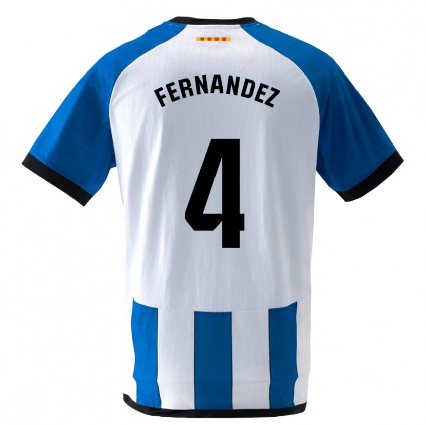 Danxen Niño Camiseta Marcos Fernández #4 Azul Real Blanco 1ª Equipación 2026/27 La Camisa