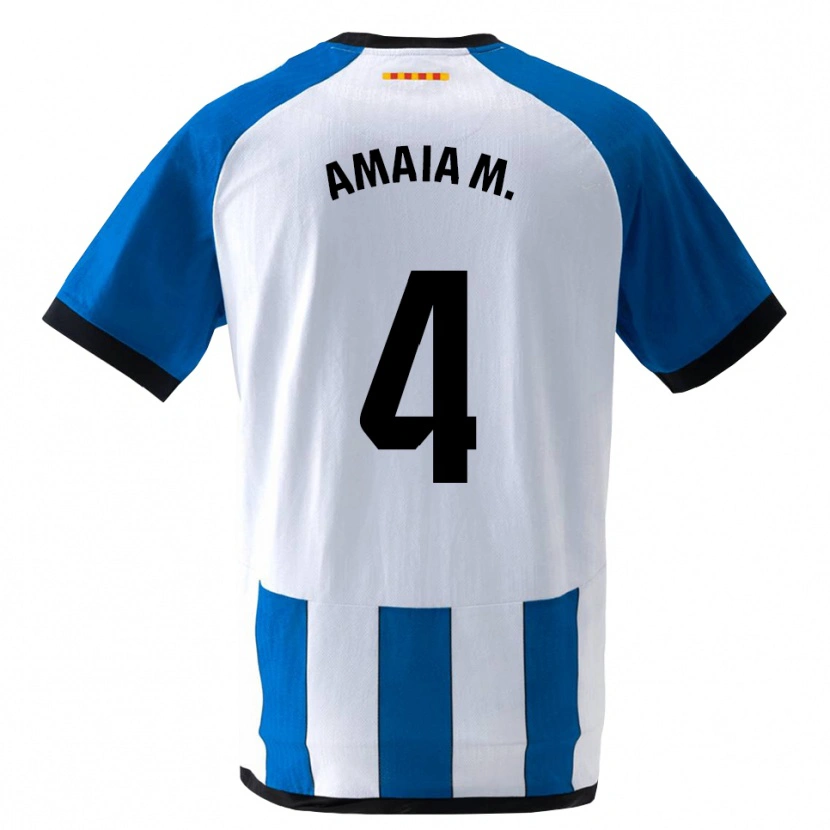 Danxen Niño Camiseta Amaia Martínez De La Peña #4 Azul Real Blanco 1ª Equipación 2026/27 La Camisa