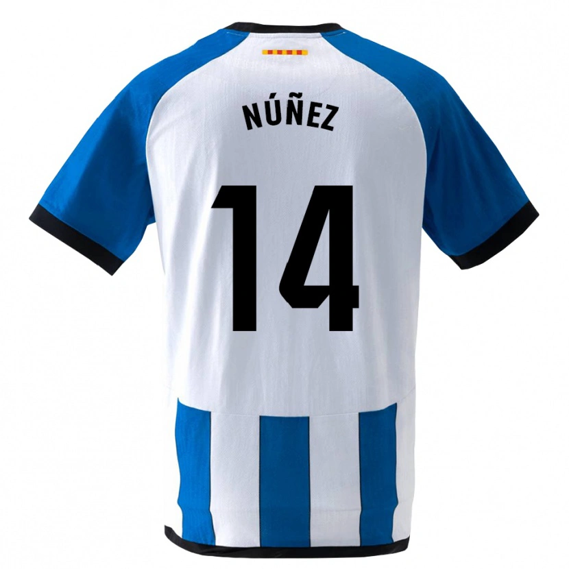 Danxen Niño Camiseta Unai Núñez #14 Azul Real Blanco 1ª Equipación 2026/27 La Camisa
