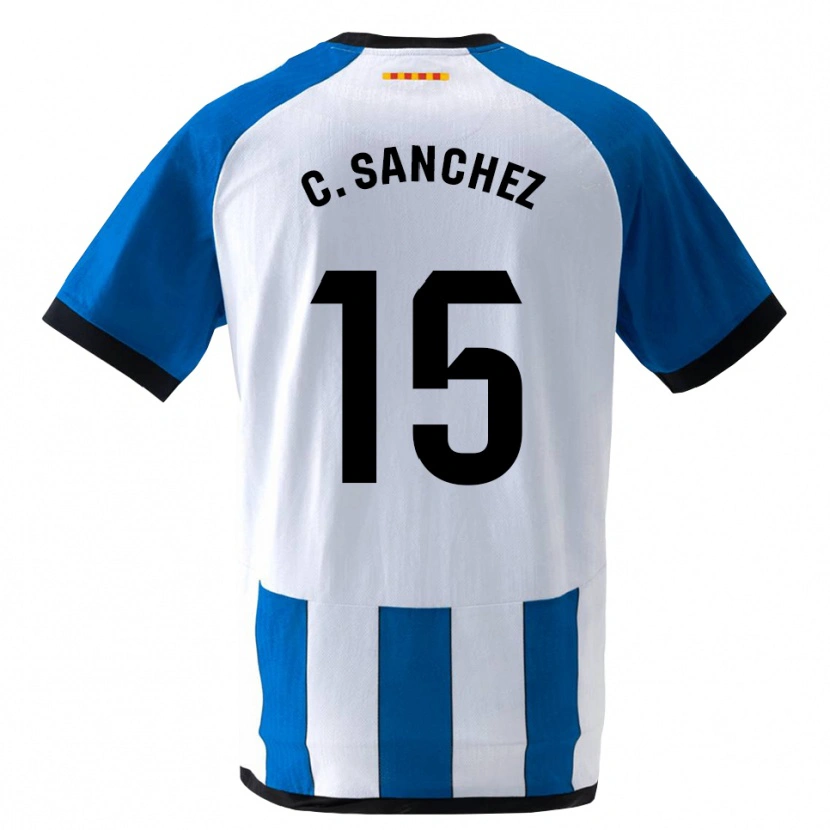 Danxen Niño Camiseta Carlos Sanchez #15 Azul Real Blanco 1ª Equipación 2026/27 La Camisa
