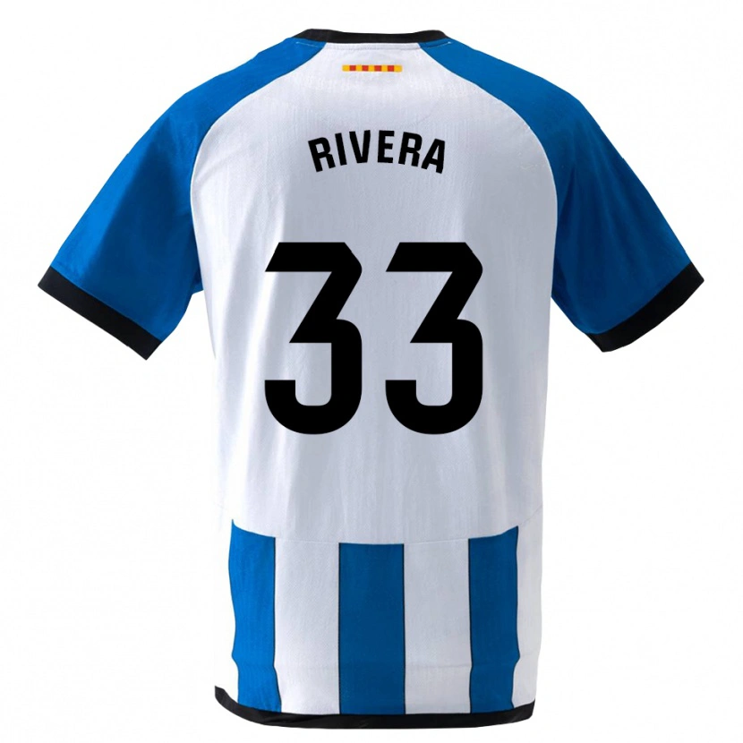 Danxen Niño Camiseta Pol Rivera #33 Azul Real Blanco 1ª Equipación 2026/27 La Camisa