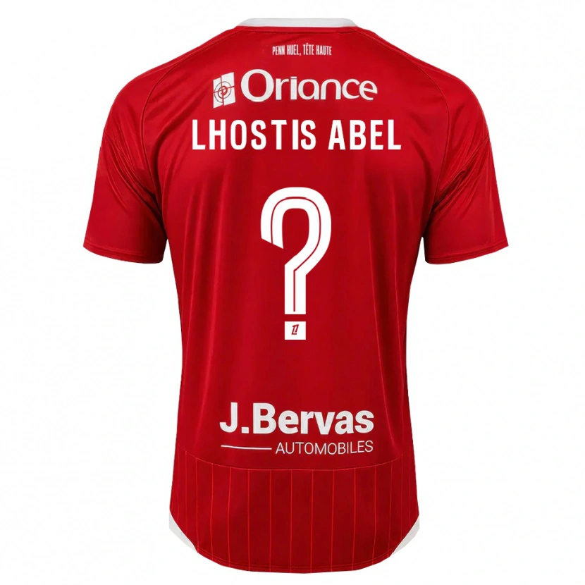 Danxen Niño Camiseta Melyne Lhostis Abel #0 Blanco Rojo 1ª Equipación 2026/27 La Camisa