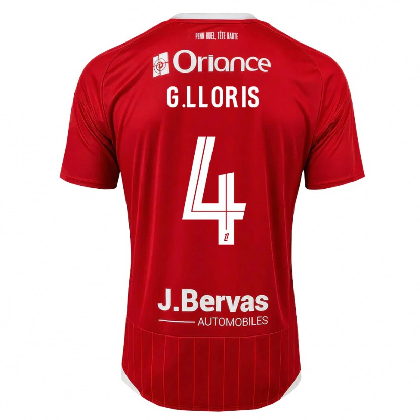 Danxen Niño Camiseta Gautier Lloris #4 Blanco Rojo 1ª Equipación 2026/27 La Camisa