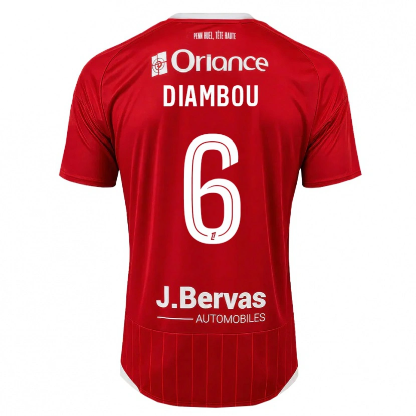 Danxen Niño Camiseta Mamady Diambou #6 Blanco Rojo 1ª Equipación 2026/27 La Camisa
