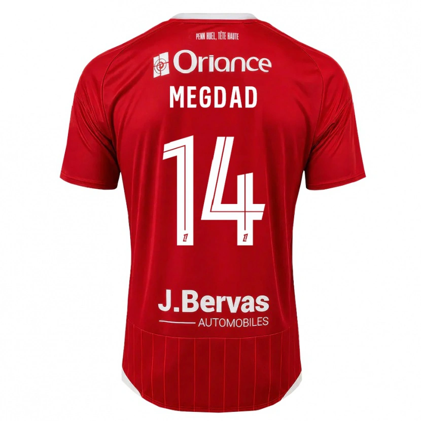 Danxen Niño Camiseta Noa Megdad #14 Blanco Rojo 1ª Equipación 2026/27 La Camisa