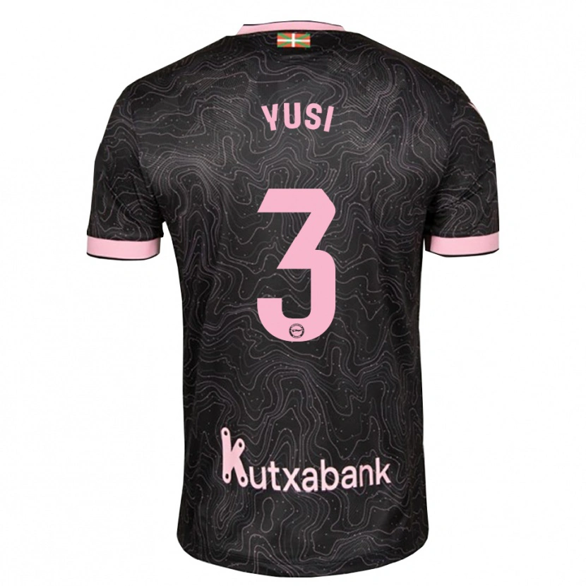 Danxen Niño Camiseta Youssef Enríquez #3 Negro Rosa 2ª Equipación 2026/27 La Camisa