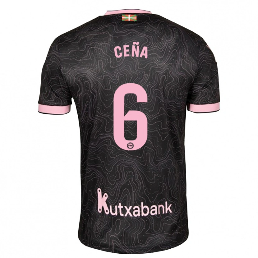 Danxen Niño Camiseta Marcos Ceña #6 Negro Rosa 2ª Equipación 2026/27 La Camisa