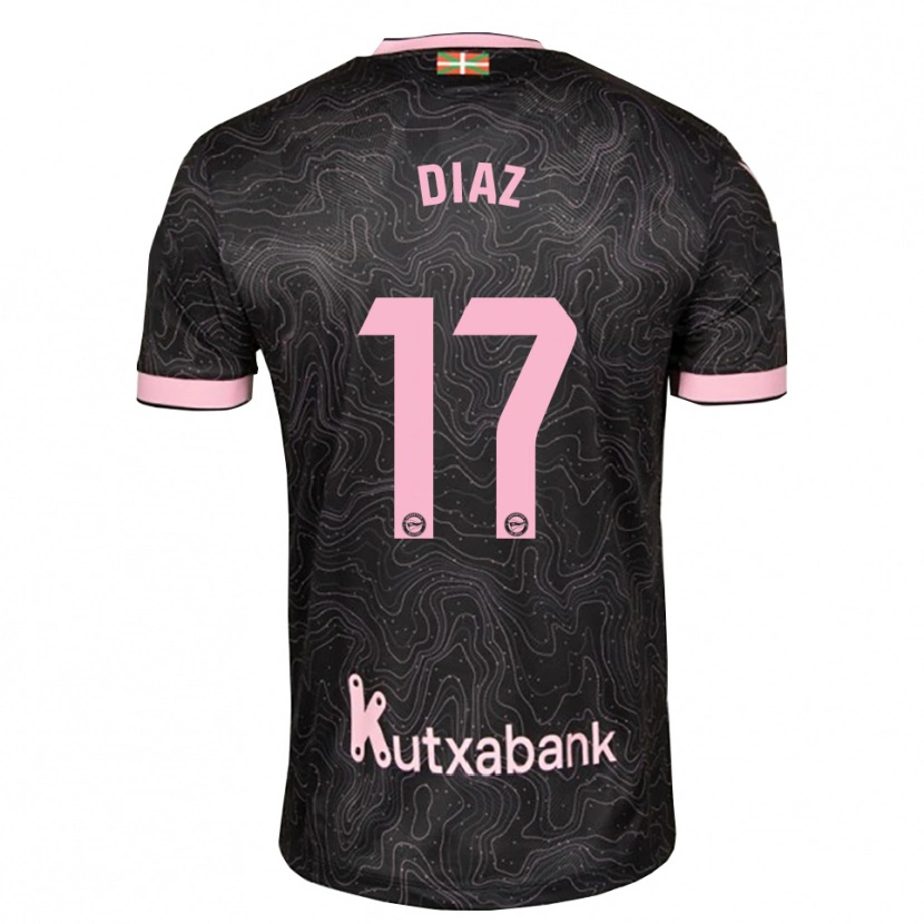 Danxen Niño Camiseta Nico Diaz #17 Negro Rosa 2ª Equipación 2026/27 La Camisa