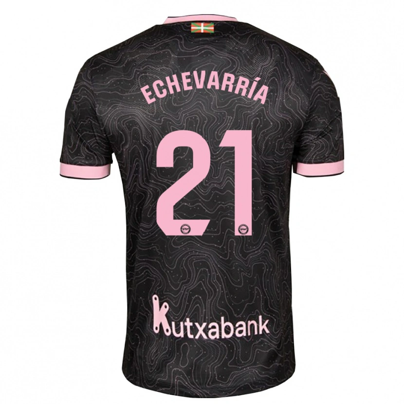 Danxen Niño Camiseta Martin Echevarría #21 Negro Rosa 2ª Equipación 2026/27 La Camisa