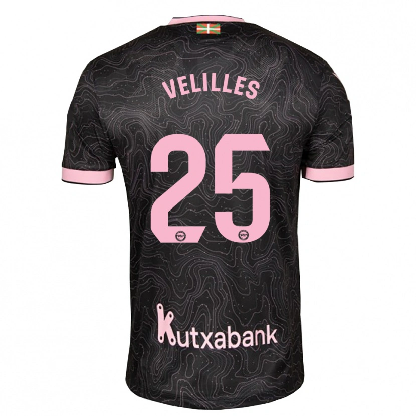 Danxen Niño Camiseta Luis Velilles #25 Negro Rosa 2ª Equipación 2026/27 La Camisa