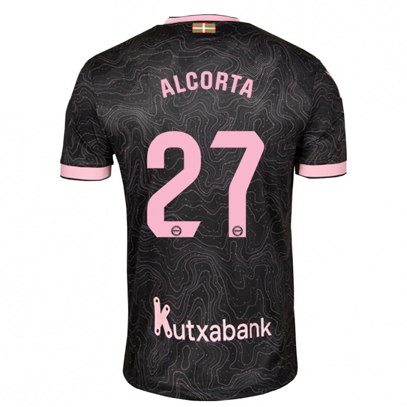 Danxen Niño Camiseta Alaitz Alcorta #27 Negro Rosa 2ª Equipación 2026/27 La Camisa
