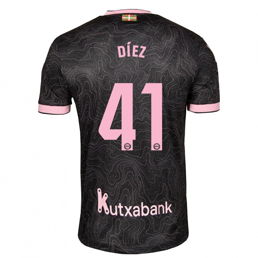 Danxen Niño Camiseta Victor Díez #41 Negro Rosa 2ª Equipación 2026/27 La Camisa