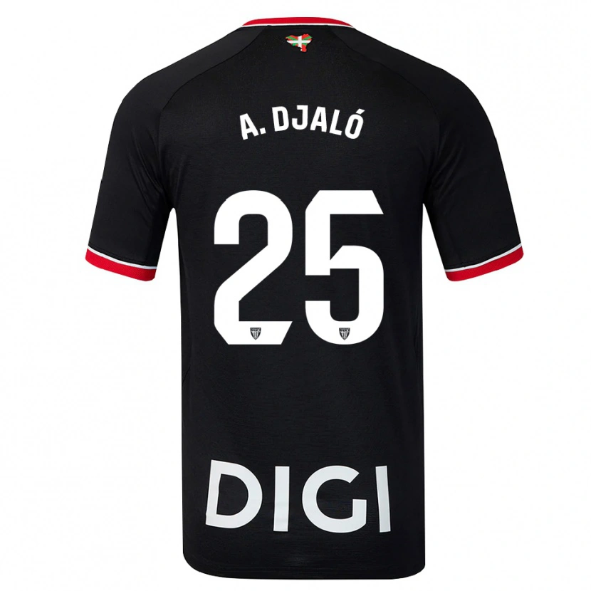 Danxen Niño Camiseta Álvaro Djaló #25 Negro Blanco Rojo 2ª Equipación 2026/27 La Camisa