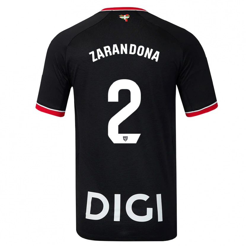Danxen Niño Camiseta Telmo Zarandona #2 Negro Blanco Rojo 2ª Equipación 2026/27 La Camisa