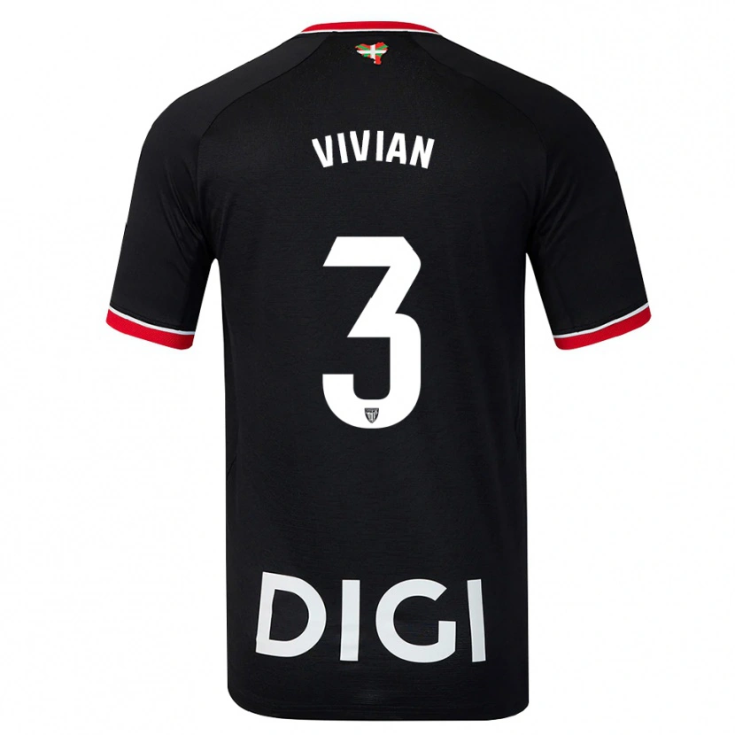 Danxen Niño Camiseta Dani Vivian #3 Negro Blanco Rojo 2ª Equipación 2026/27 La Camisa
