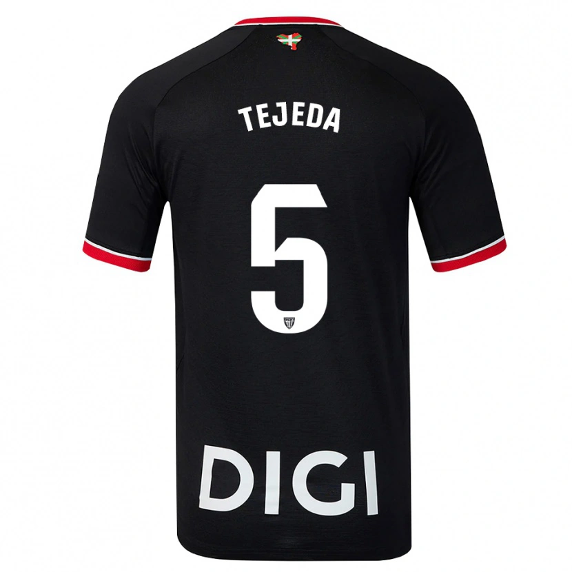 Danxen Niño Camiseta Diego Tejeda #5 Negro Blanco Rojo 2ª Equipación 2026/27 La Camisa