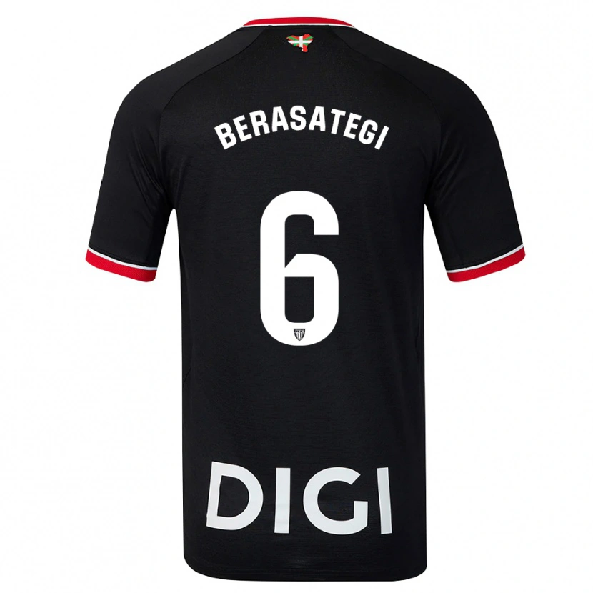 Danxen Niño Camiseta Suhar Berasategi #6 Negro Blanco Rojo 2ª Equipación 2026/27 La Camisa